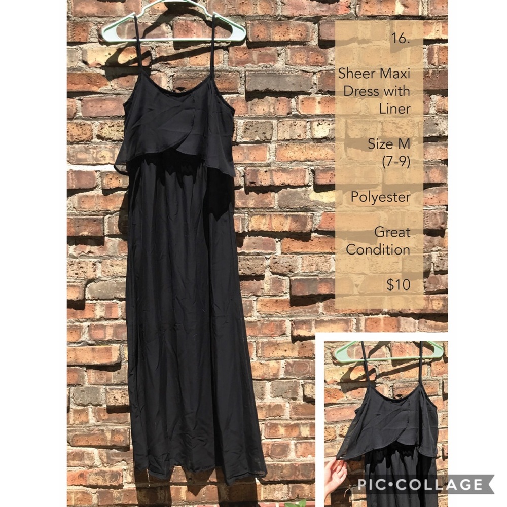 Sheer black dress with liner